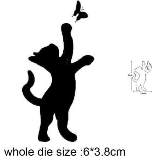 Metal Cutting Dies Cat catching Butterfly die cut for DIY Scrapbooking dies Album Craft dies Handmade Card Punch Art Cutter Dies