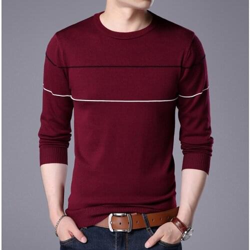 T Shirts Autumn Winter New Mens Sweater Shirt T-shirt Solid Color Round Neck Thin Mens T-shirt Sweater O-Neck T Shirt