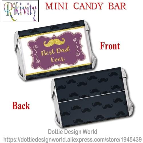 Best Dad Fathers Day Party Favor Mini Candy Bar Label wrapper Stickers Chocolate Wine Water bottle Labels Birthday decoration