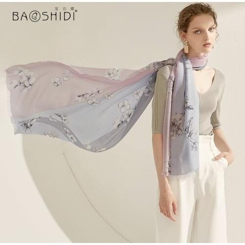 Jewel butterfly autumn and winter cashmere scarf women long versatile travel warm shawl dual purpose gift box set