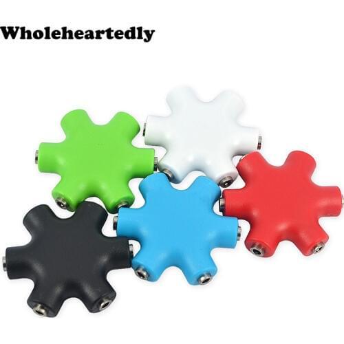 3.5mm Headphone Earphone Extension Audio Splitter Adapter 1 Male to 2 3 4 5 Female Audio Cable 5 colors Wholesale
