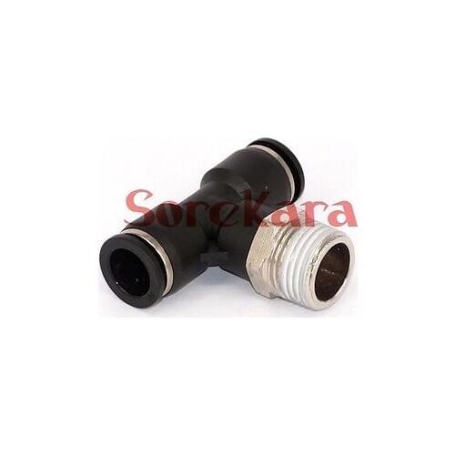 Pneumatic 5/16" Tube x 1/4" NPT Thread Male Tee Branch Connector Push In Fitting