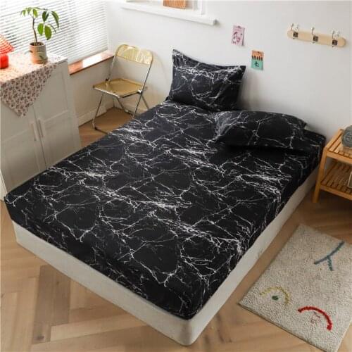 Bedding Linens King Size Geometric Pattern Fitted Sheet Set For Double Bed sabanas Mattress Cover Bedding Linen