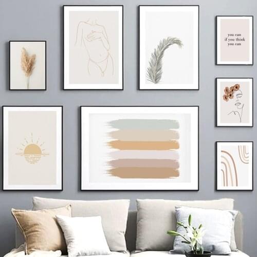 Reed Grass Abstract Line Woman Watercolor Wall Art Canvas Painting Nordic Posters And Prints Wall Pictures For Living Room Decor