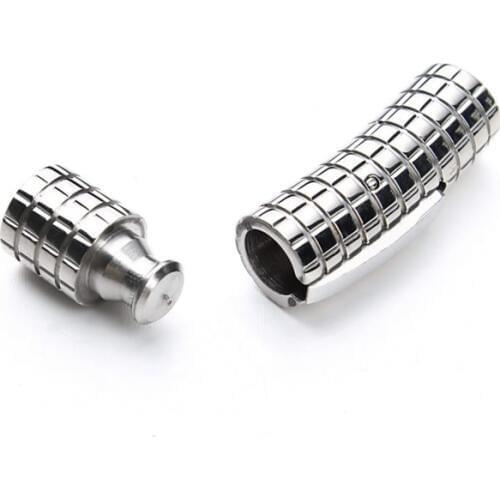 Stainless Steel Bayonet Clasp Tube For Leather Cord Bracelet Connector DIY Jewelry Finding Adjustable Snap Lock End Caps Clasps