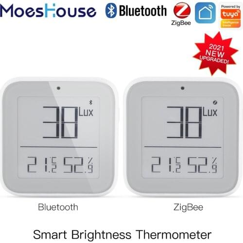 MoesHouse ZigBee Bluetooth Smart Brightness Thermometer Sensor Light Temperature Humidity Detector Tuya Smart App Control