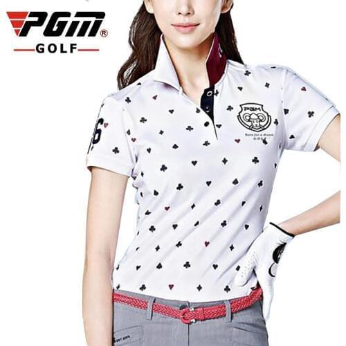Female Golf Training T-Shirts Ladies Turn-Down Collar Sportswear Short Sleeve Slim Fit Tennis Golf Apparel For Women AA60447