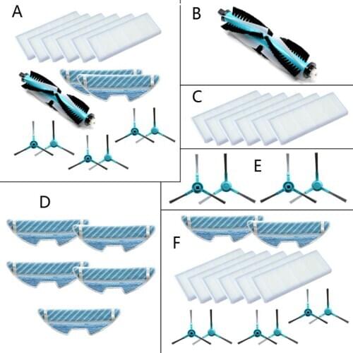 1 Set Vacuum Cleaner Spare Part Roller Brush Hepa Filter Mop for Conga 1290/1390 Y98B