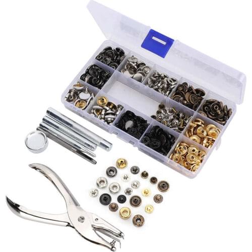 140 Set Punch Pliers + Rivet Buttons 12.5mm Metal Buttons Snap Fastener Installation Tools DIY Craft
