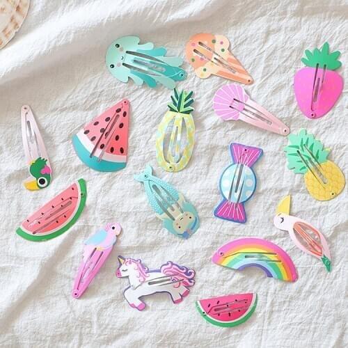 2PCS Pineapple Watermelon Fruit Birdie BB Clips Cute Hairpins Girls Hair Accessories Children Headwear Baby Hair Clips Headdress
