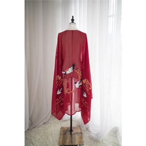2021 traditional chinese costumes women fairy hanfu coat stage performance folk dancing cape woman fairy big sleeve shirt