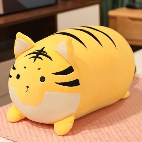 30/50CM Creative Cute Round Tiger Plush Toy Kawaii Plush Stuffed Animal Doll Pillow Home Decoration Holiday Gift