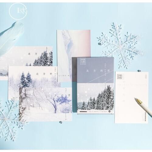 30 Sheets/Set Snow In The North Series Postcard/Greeting Card/Birthday Letter Envelope Gift Card