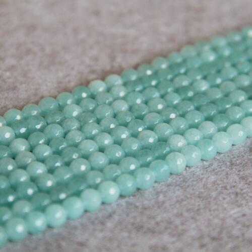 6mm Fashion New light blue chalcedony beads Round shape stones faceted Beads 15" Jewelry making design wholesale