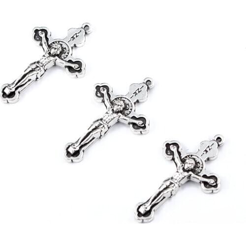 6PCS Cross Pendant Jesus Portrait Pendant Catholic Gift Made in Zinc Alloy 2020 New Style Order To Send Exquisite Gift MENG MING