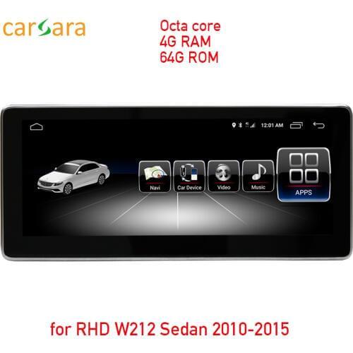 4G RAM 64 ROM Android display for E Class W212 RHD sedan 2010-2015 10.25" touch screen GPS Navigation radio multimedia player