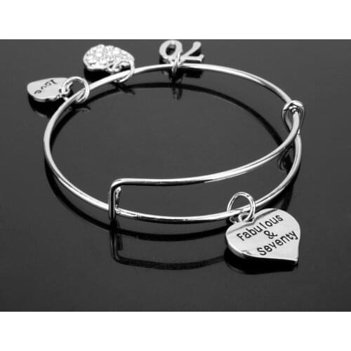Dongsheng Hadmade Jewelry Fabulous & Seventy Bracelet Love Heart Bangles Bracelets for Women Mom Birthday Mothers Day Gift