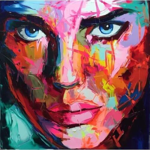 Canvas Painting Palette knife Face oil painting Custom portraits painting Francoise Nielly style canvas Painting