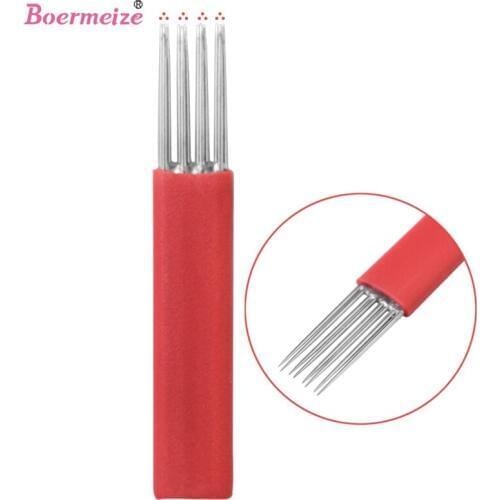Tattoo Needles 4 Rows R3 12Pin Round Blades Sterilized Shading 50Pcs Eyebrow Lip Permanent Makeup Microblading Tebori Manual Pen