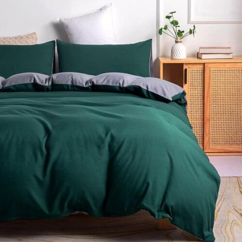 Pure Duvet Cover Sets Bed Linens Bedding Set Quilt/Comforter case Pillow Covers Single Double Full Blackish Blue Home Textiles
