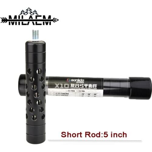 Archery Short Rod Extension Rod Aluminum Alloy Balance Rod 5 inch Stabilizer Bar Archery Accessories for Compound Bow Hunting