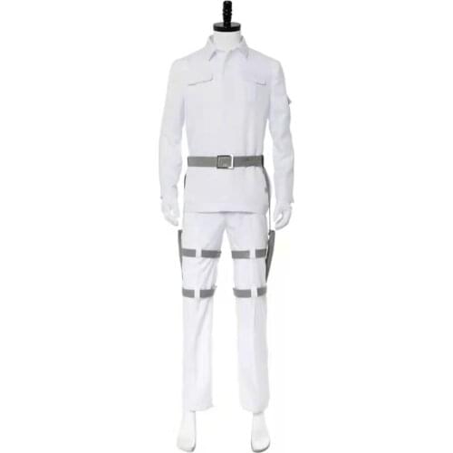 Anime Hataraku Saibou Cells At Work Cosplay White Blood Cell Neutrophil Cosplay Costume Men Uniform Halloween Carnival Suit