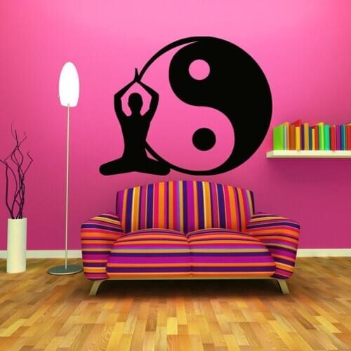 Meditation Yin Yang Wall Sticker Bedroom Hindu Yoga Studio Interior Design Decor Vinyl Wall Stickers Art Window Decal S389
