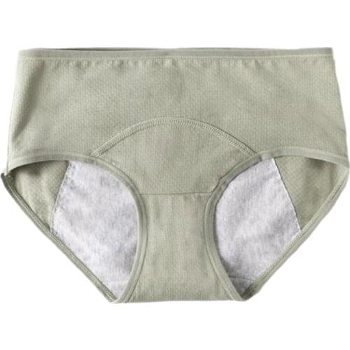 Soft Cotton Physiological Pants Leak Proof Menstrual Panties Mid Waist Period Lingerie Women Ladies Underwear