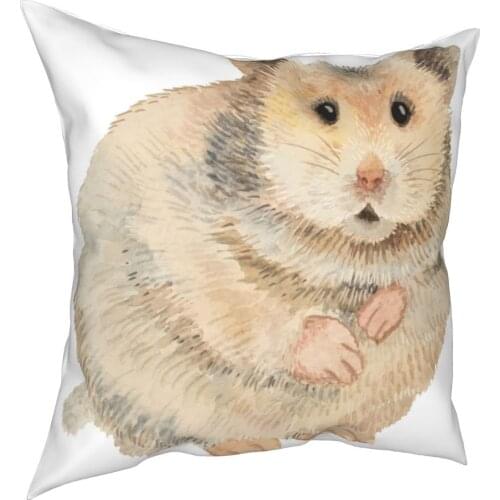 Cute hamster decorative cushion cover animal cute pet cushion cover 45cm linen pillow residential culture