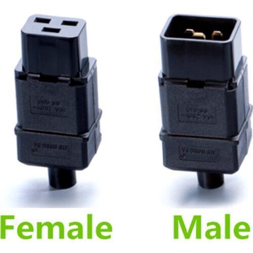 Wholesale ce 250v 16a C19 C20 female male 3 sprong AC PDU UPS power outlet wired electrical Receptacle AC socket plug