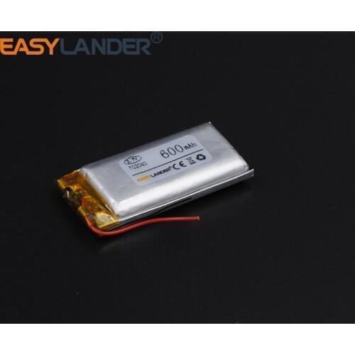 3.7V 702040 600mAh Rechargeable li Polymer Li-ion Battery For bluetooth headset MP4 speaker mouse recorder 072040