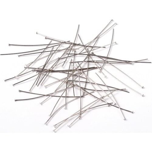 3.5/5cm Iron Flat Head Pins Platinum Color Plated For DIY Jewelry Making , about 5000pcs/1000g