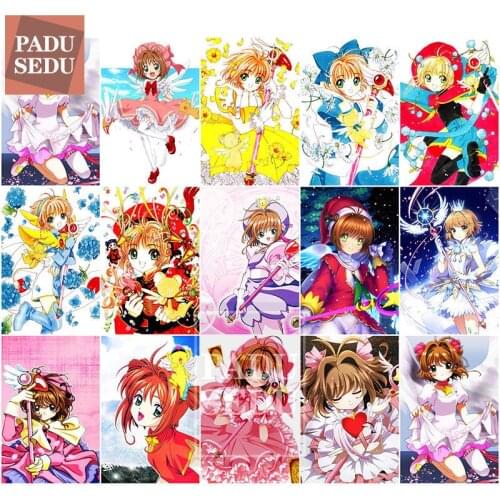 Full Square Drill 5d Diy Diamond Art Painting Cross Stitch Card Captor Sakura Diamond Mosaic Embroidery Decor Home Girls Bedroom