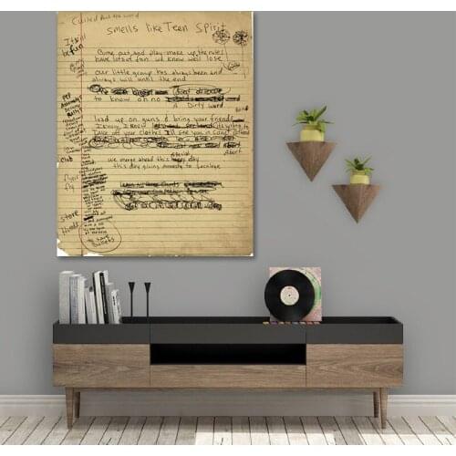 Handwritten Lyrics Poster Vintage Canvas Painting Rock Music Prints Wall Art for living room home wall Decoration
