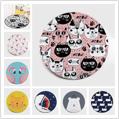 Simple Nordic Round velvet Carpets living room Crawl Rug Child bedroom Modern Home Kids play Game Tapete chair Mat And Carpet