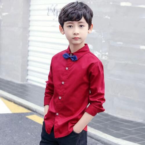 New Long Sleeve Shirt Boys Spring Autumn Childrens Clothing White Shirts 3-13 Yrs Boys Shirt Casual Clothes For Boy 10-12 Years