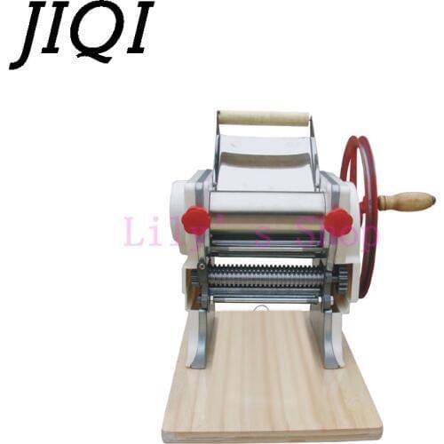 JIQI Stainless steel Manual Noodle Maker Hanger Pressing Pasta Machine Hand Crank Dough Cutter Roller Spaghetti Cutting Slicer