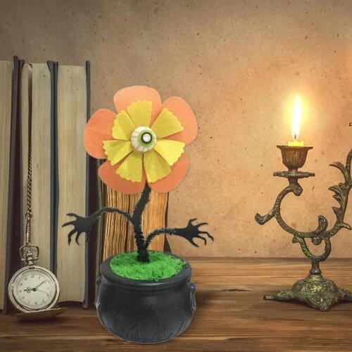 Scary Realistic Cannibal Plant Decoration Plastic Soft Petals Halloween Horror Plant Ornament Party Supplies