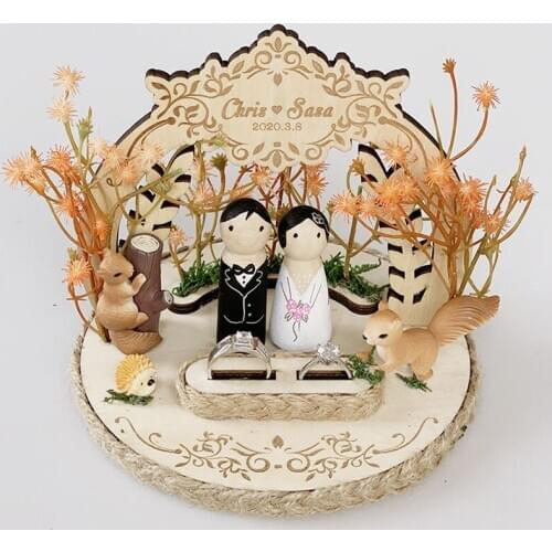 Custom name wedding proposal engagement MI BODA wooden ring bearer for party decoration photos props free shipping