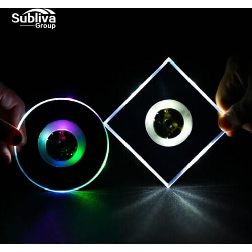 LED Bar Luminescent Bar Mat And Round 7 - Colored Cup Pad KTV Light Base Gravity Induction Battery Bar Tools
