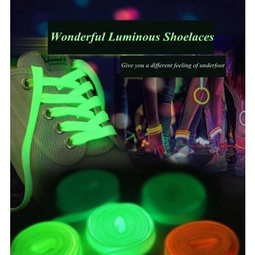 1Pair Luminous Shoelaces Sneakers Shoelace Flat Shoe Laces Flash Party Glowing Shoe Lace Kids Adult Fluorescent Shoelaces