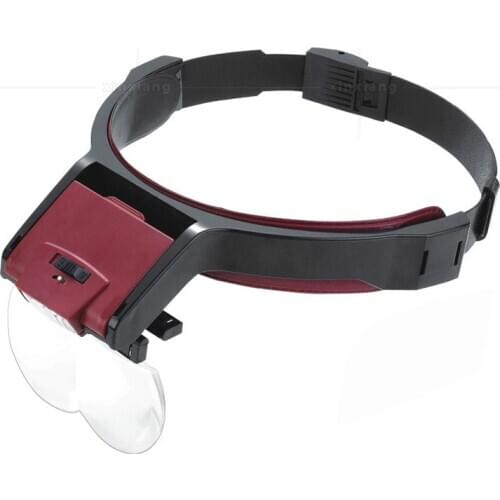 Head-mounted magnifying glass with led lamp glasses old man reading electronic maintenance watch detection engraving printing