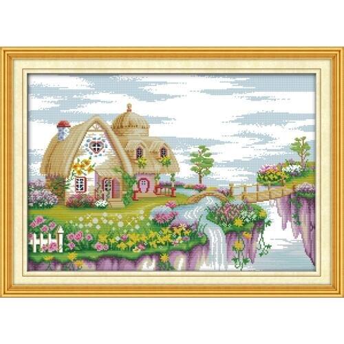 Everlasting Love Dream Land Place Chinese Cross Stitch Kits Ecological Cotton Stamped DIY Christmas Decorations For Home Gift