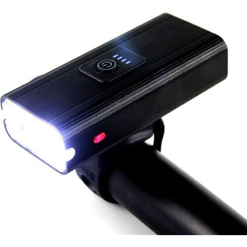 Bicycle Front Light with Battery Indicator, IPX45 Waterproof USB Charging Bike Headlights Outdoor Cycling Equipment