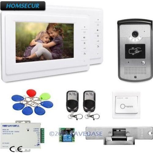 HOMSECUR 7inch Hands-free Video Door Phone Intercom System with Keyfobs Unlocking Camera