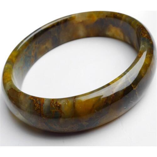 Inner Diameter 60mm Namibia Genuine Natural Yellow Pietersite Gems Stone Round Charm Bangles For Women Free Shipping Just One