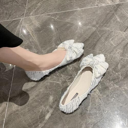 Single Shoes Women 2021 Summer New Fashion Flat Peasy Shoes Wild Fairy Pointed Shallow Mouth Ladies Temperament Single Shoes