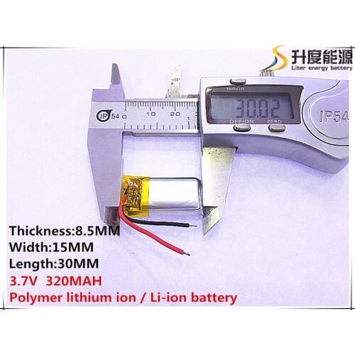 1pcs [SD] 3.7V,320mAH,[851530] Polymer lithium ion / Li-ion battery for TOY,POWER BANK,GPS,mp3,mp4,cell phone,speaker