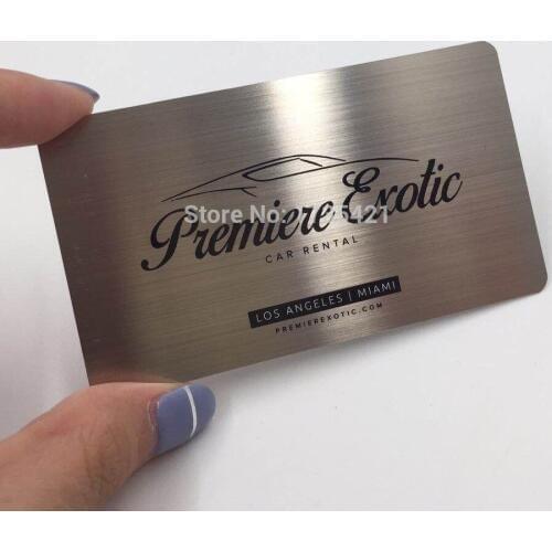 100pcs/lot surface brushed finished unique custom brushed 304 steel business card manufacture