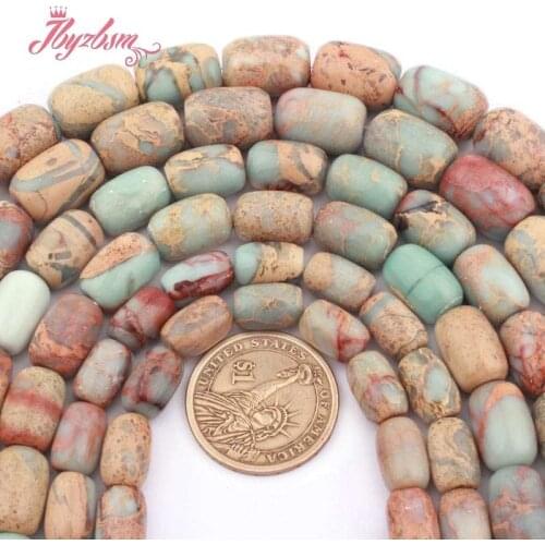 10x14.12x16.13x18mm Column ShouShan Stone Beads Natural Stone Spacer Beads for DIY Women Jewelry Making Necklace Bracelet 15"